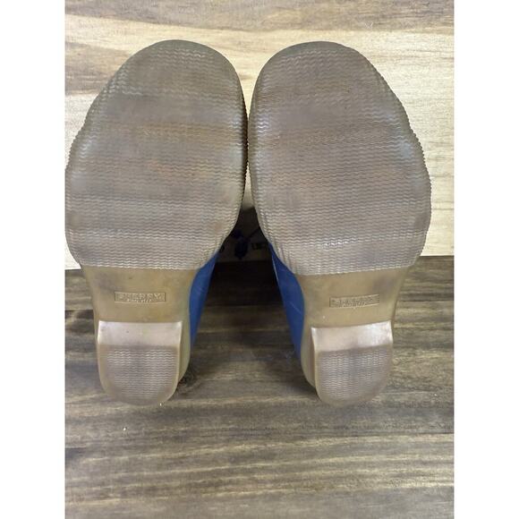 Sperry Duck Boots Womens Size 7 Saltwater Blue Wool Lace Up Ankle Top - Picture 10 of 11